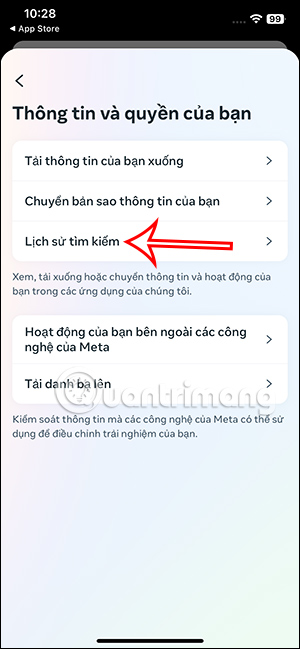 Lịch sử tìm kiếm trên Instagram