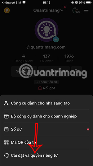 Cài đặt và quyền riêng tư TikTok