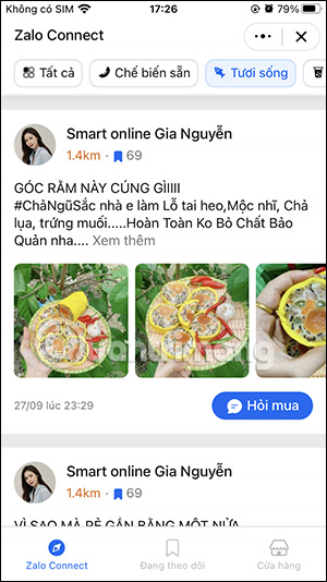 Hiển thị món ăn theo phân loại