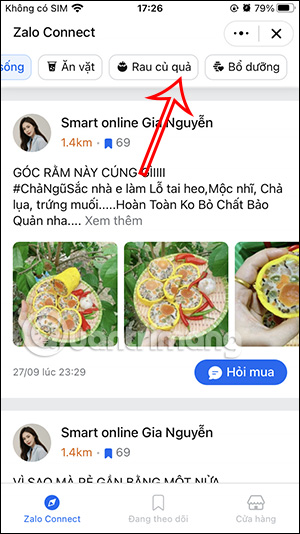 Tìm kiếm món ăn theo phân loại