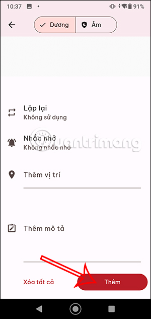 Lưu sự kiện cho ứng dụng