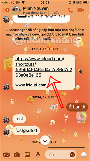 Mở link trong Messenger