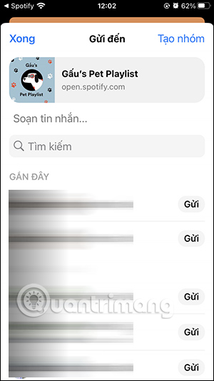 Share playlist cộng tác Spotify