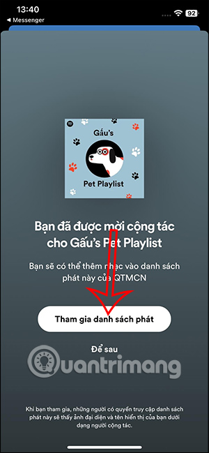Tham gia playlist cộng tác Spotify