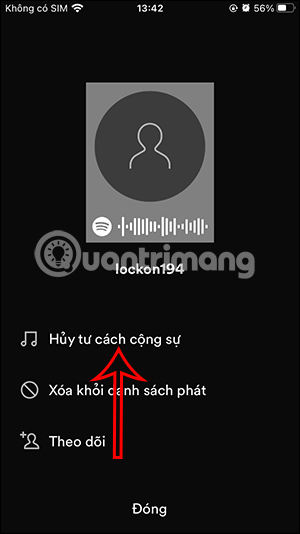 Xóa thành viên cộng tác playlist Spotify