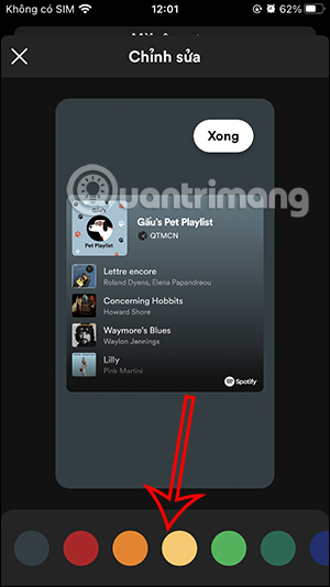 Đổi màu giao diện playlist cộng tác