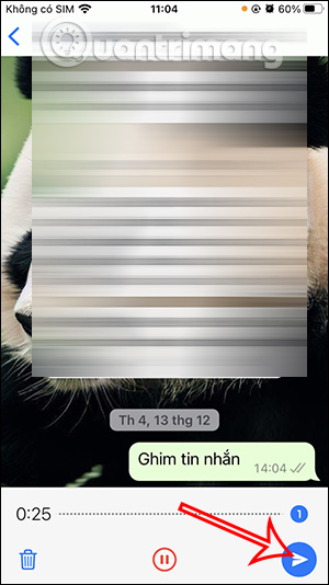 Gửi tin nhắn âm thanh WhatsApp tự biến mất