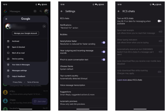 Bật RCS chat trên Android trong Google Messages