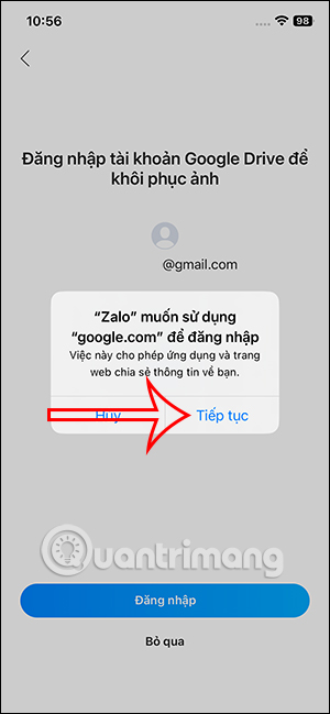 Zalo uses Google Drive 