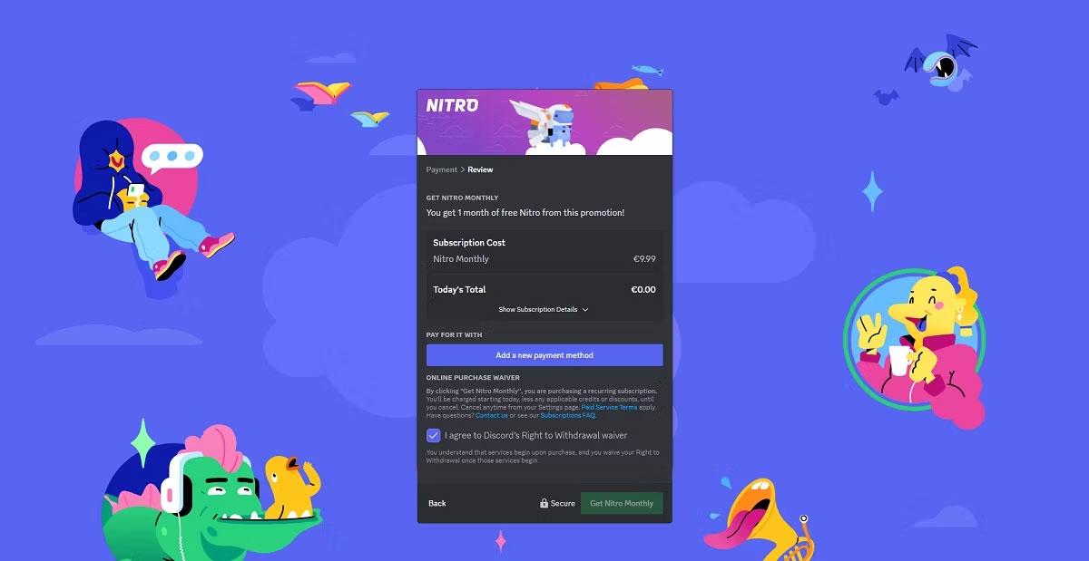 Sign up for Discord Nitro for free