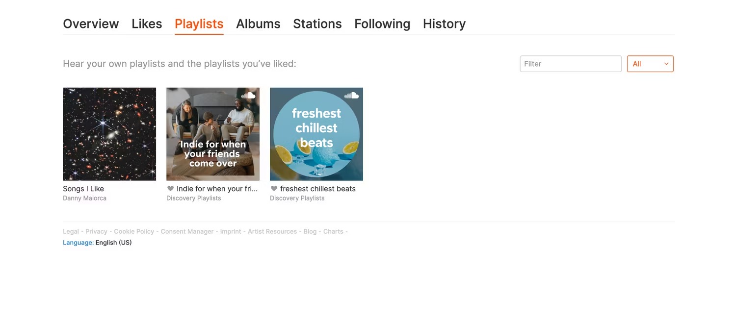 Giao diện sắp xếp danh sách phát trong SoundCloud