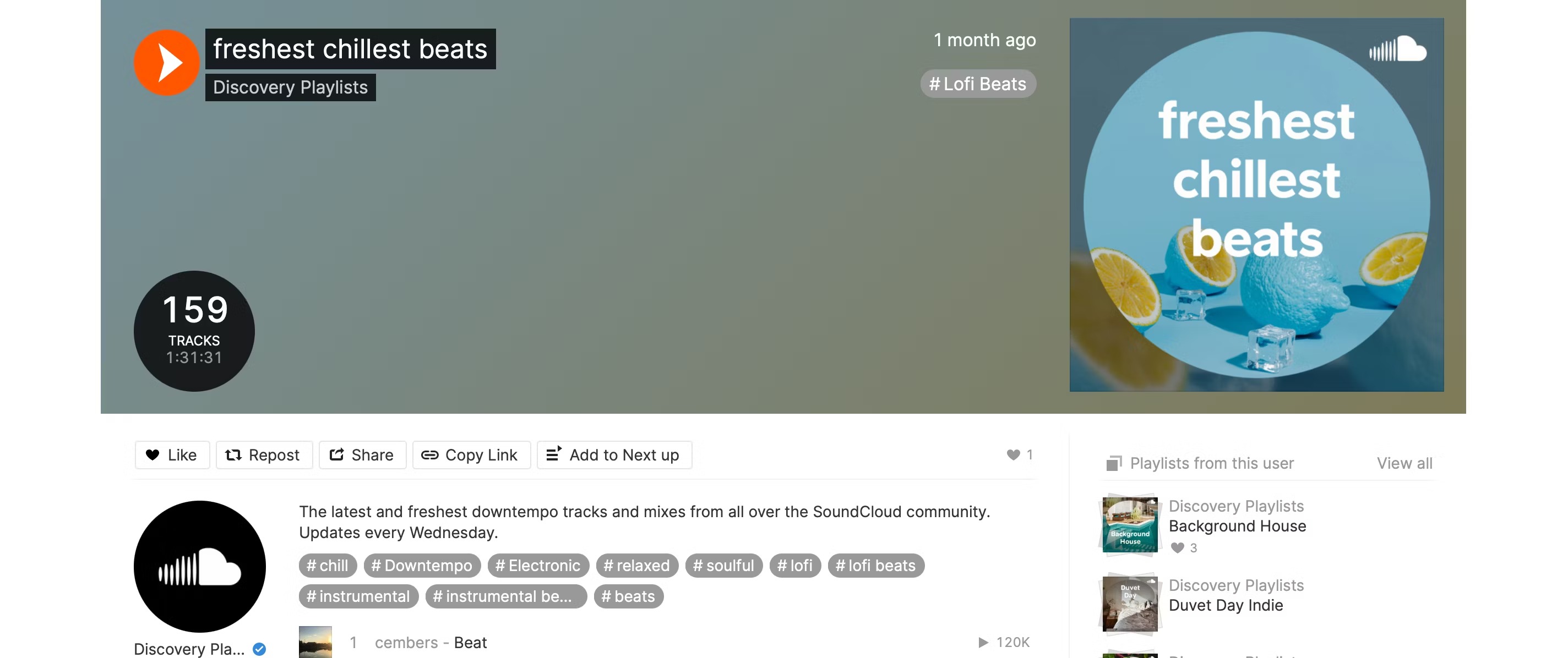 Tùy chọn đăng lại danh sách phát bạn thích trong SoundCloud