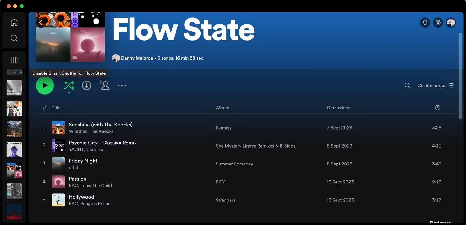 Tính năng phát ngẫu nhiên thông minh trên danh sách phát Spotify
