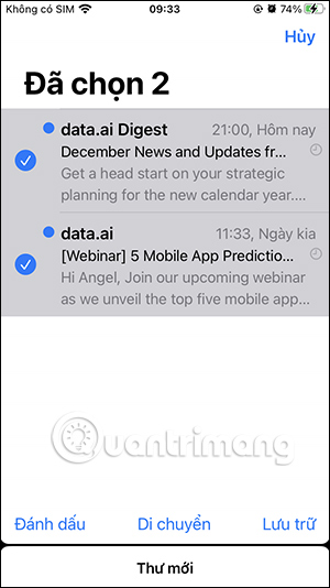 Tùy chỉnh email nhắc đọc lại iPhone