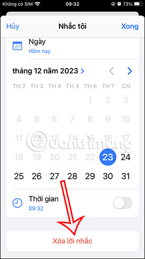 Xóa lời nhắc đọc lại email iPhone