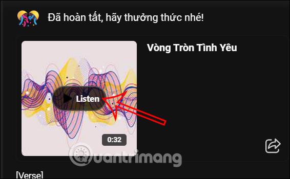 Nghe bài hát tạo trên Copilot