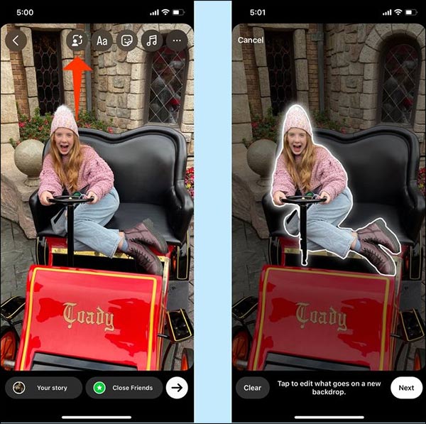 Chọn chủ thể trong ảnh trên Instagram