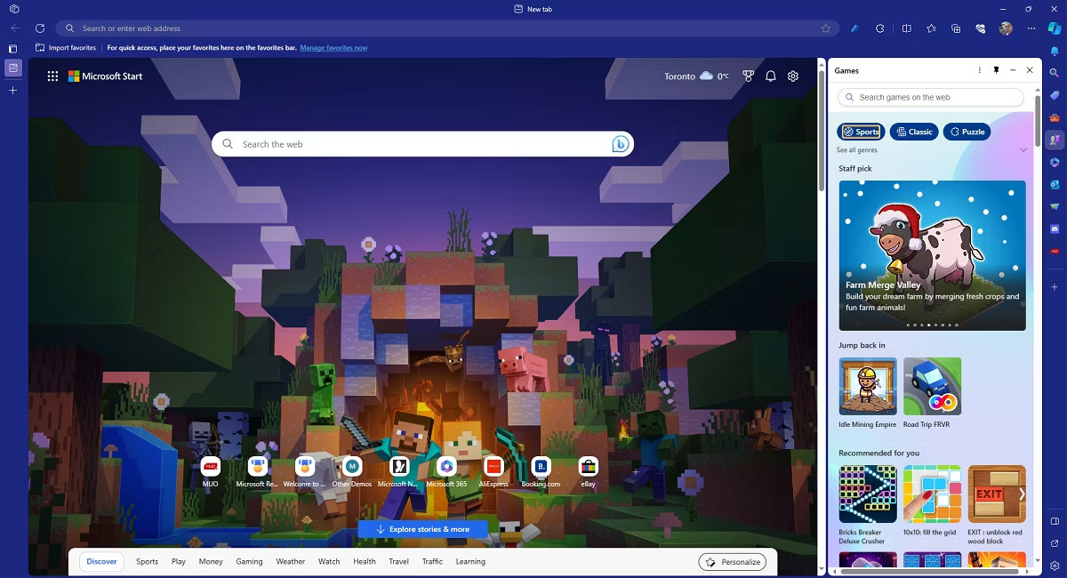 Thư viện game trên Edge
