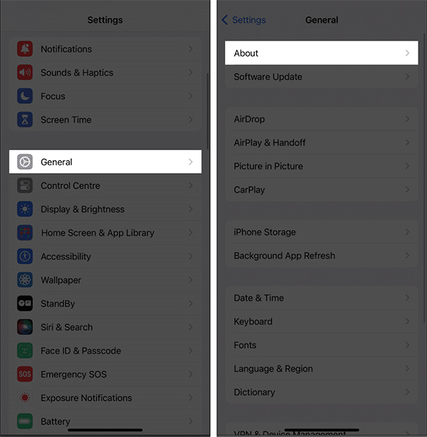 Kiểm tra thông tin iPhone 15