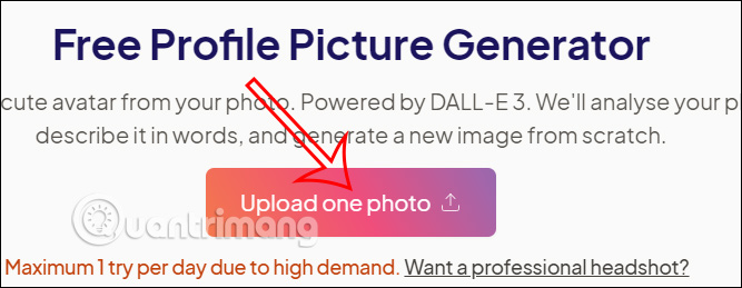 Tải ảnh lên Free DALL·E 3 Avatar Generator