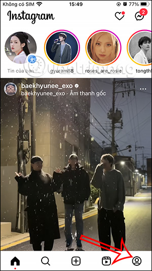 Truy cập Instagram
