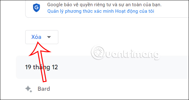 Chọn ngày lịch sử Google Bard
