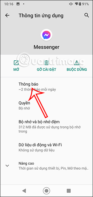 Adjust Android Messenger notifications 