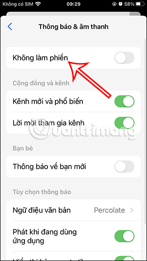 Turn on Do Not Disturb iPhone Messenger 