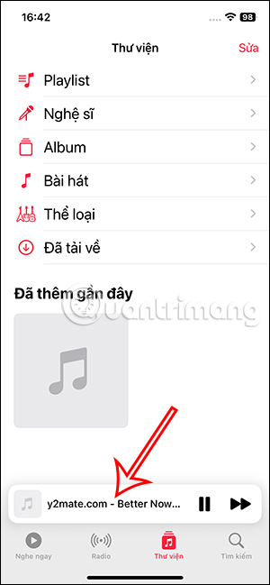 Mở bài hát trên iPhone 