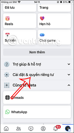 Cài đặt & riêng tư Facebook