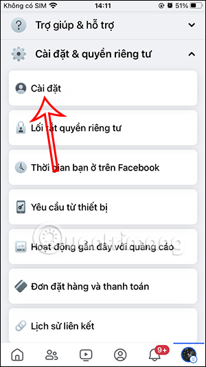 Cài đặt Facebook
