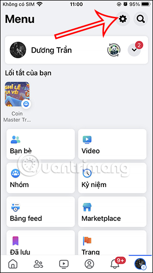 Cài đặt trên Facebook