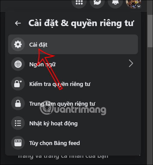 Cài đặt Facebook máy tính