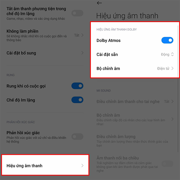 Kích hoạt Dolby Atmos trên Xiaomi