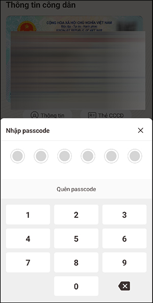 Enter the VNeID application password