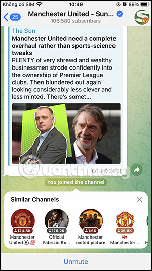 Đọc thông tin kênh Telegram