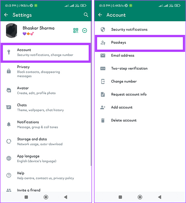 Thiết lập Passkeys WhatsApp
