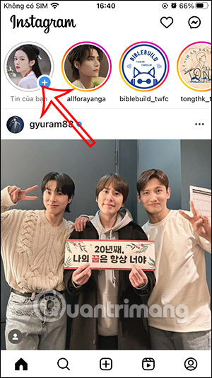 Giao diện Instagram