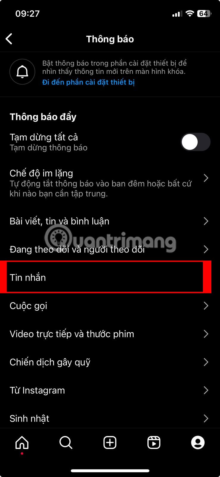 Chọn Tin nhắn