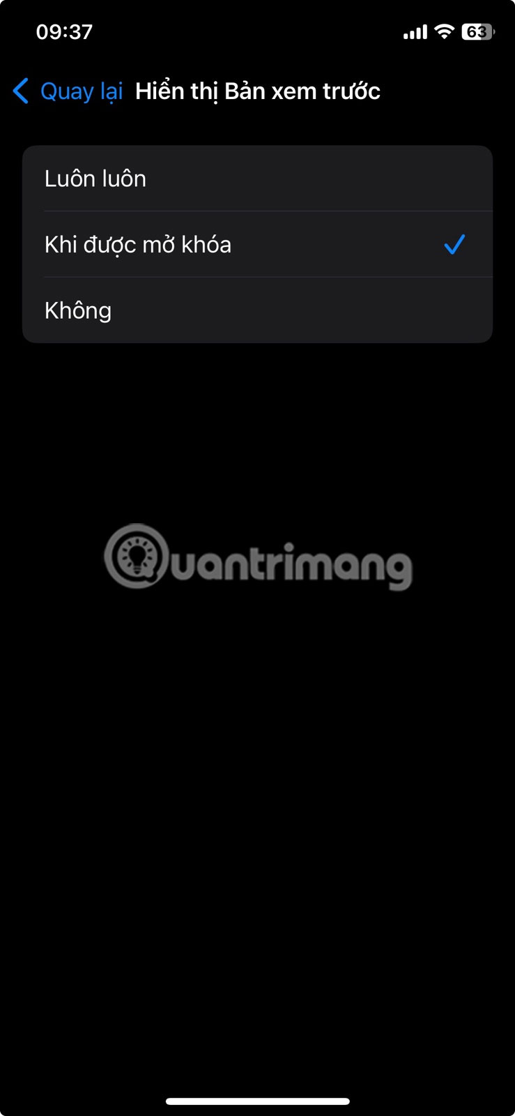 Chọn Luôn luôn hoặc Khi được mở khóa