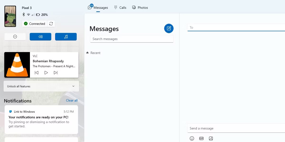 Nhắn tin trên Phone Link