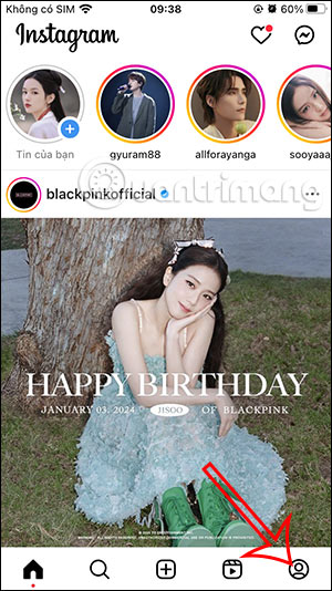 Giao diện Instagram