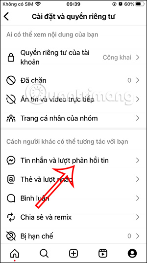 Chỉnh tin nhắn Instagram