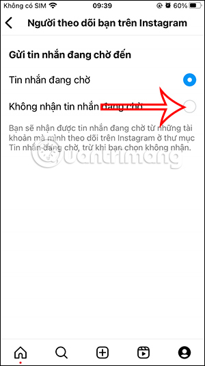 Không nhận tin nhắn từ người theo dõi Instagram