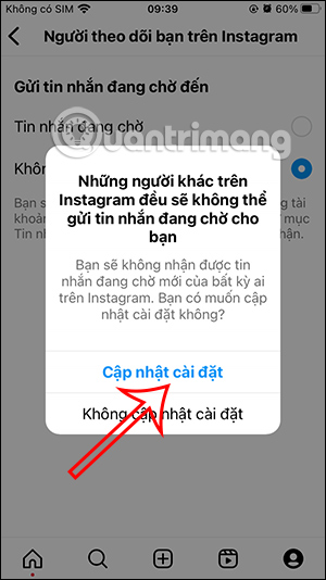 Cập nhật chặn tin nhắn Instagram