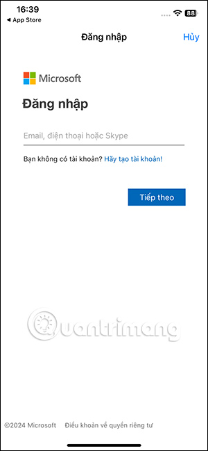 Nhập tài khoản Copilot