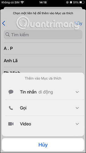 Chọn cách thức liên hệ