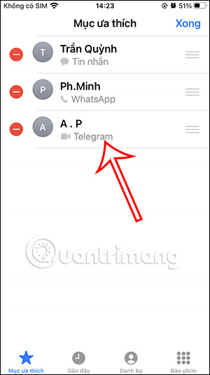 Đổi thứ tự số liên hệ ưa thích trên iPhone
