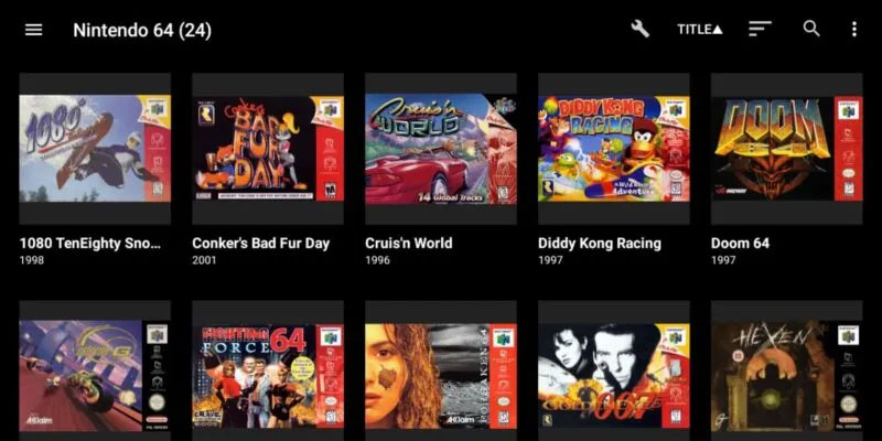 Menu Nintendo 64