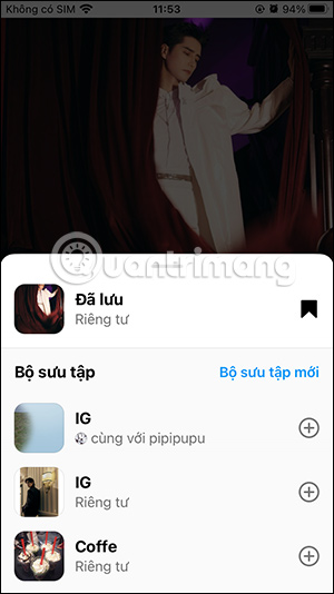 Lưu ảnh vào bộ sưu tập Instagram